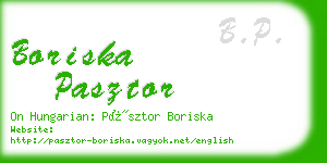 boriska pasztor business card